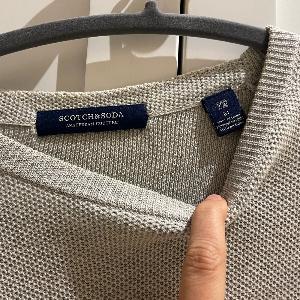 Scotch & Soda Light Gray Textured Crewneck Sweater - Picture 5 of 5